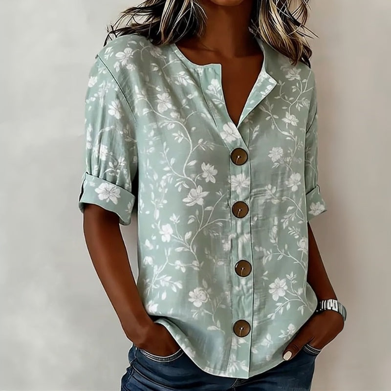 Vintage Floral Print Blouse