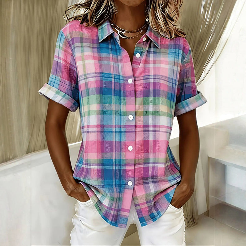 Colorful Checkered Blouse