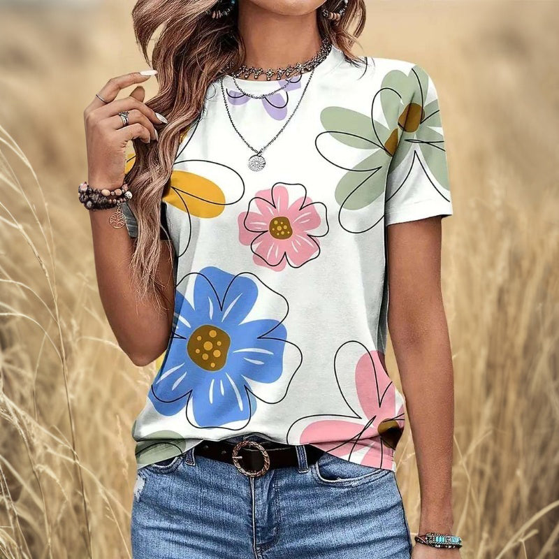 Casual Floral Print T-Shirt