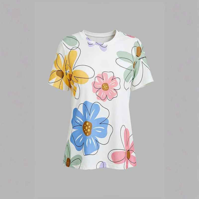 Casual Floral Print T-Shirt