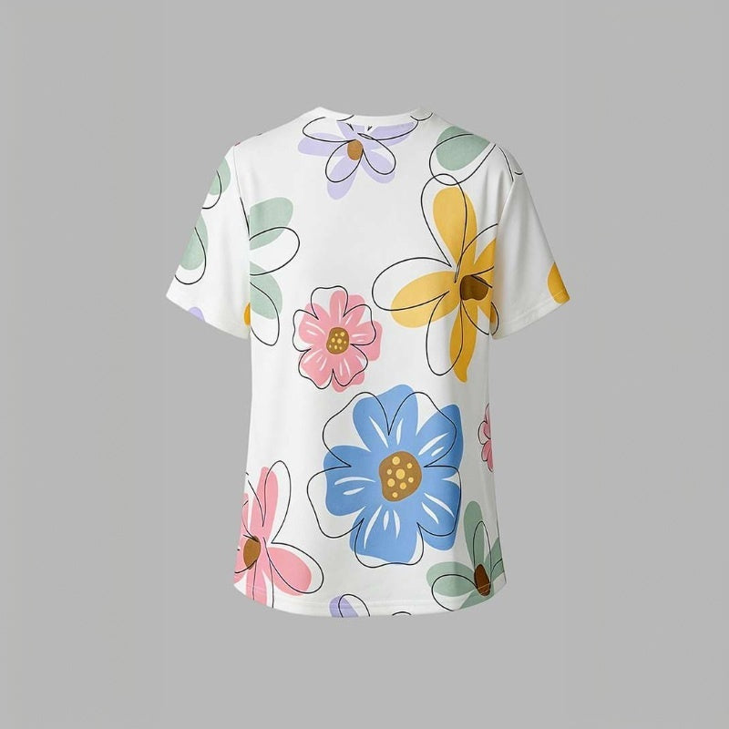 Casual Floral Print T-Shirt