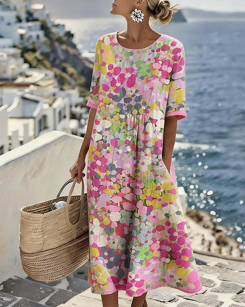 Elena™ | Elegant Floral Summer Midi Dress