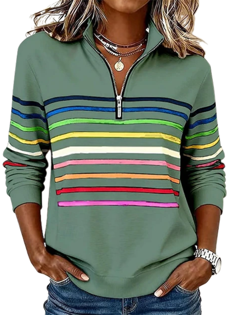 Gennie™ | Relaxed V-Neck Zipper Women’s sweatshirt