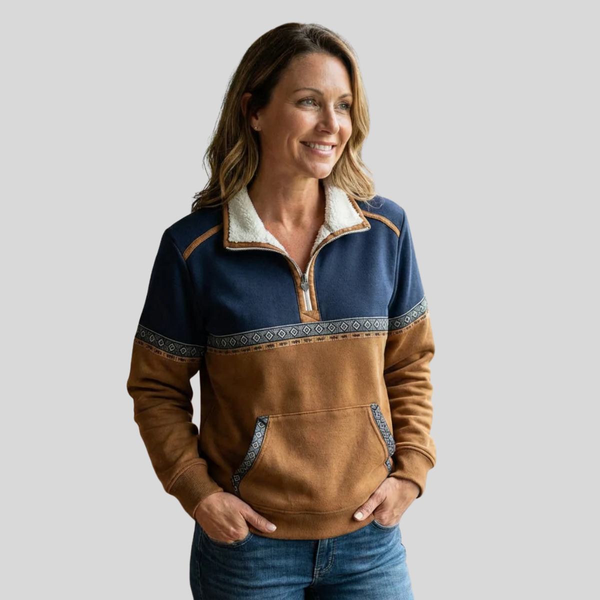 Alvette™ | Sherpa Collar Half-Zip Pullover