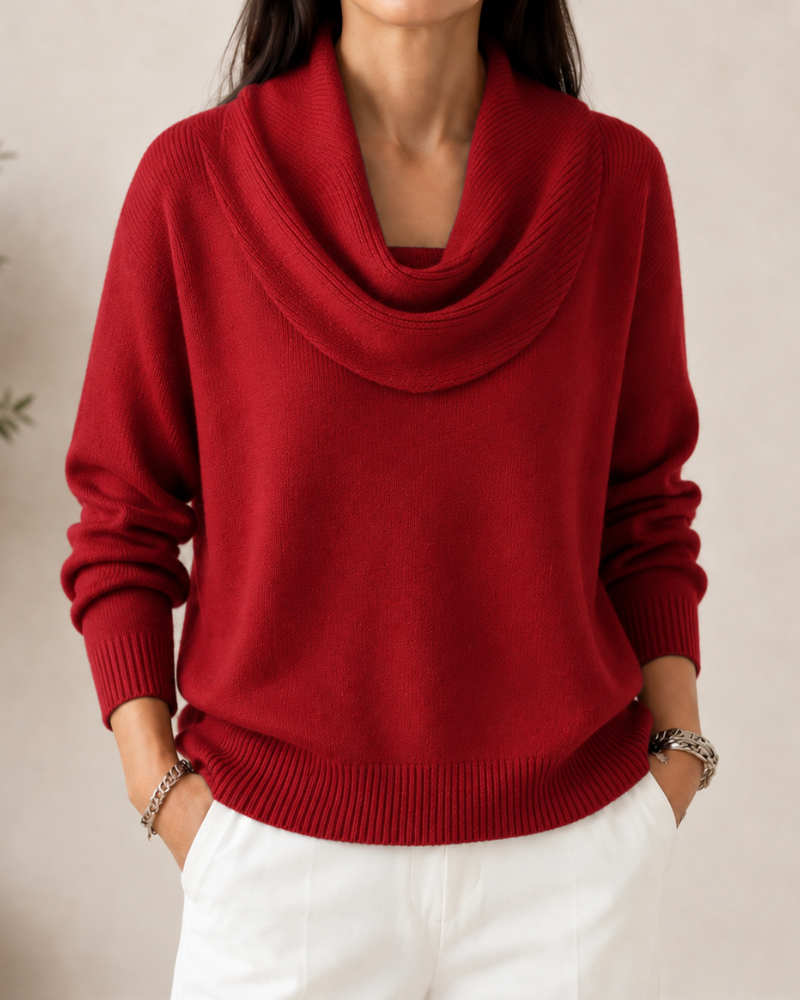 Caralina™ | Elegant Cowl Neck Knit Jumper
