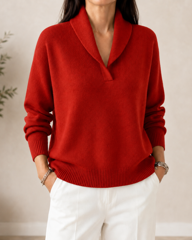 Selma™ | Elegant Shawl Collar Knit Jumper