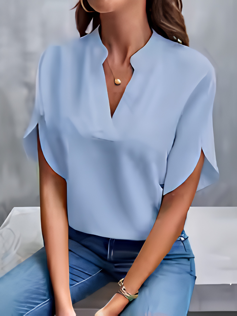 Margaux™ | Elegant Everyday V-Neck Blouse