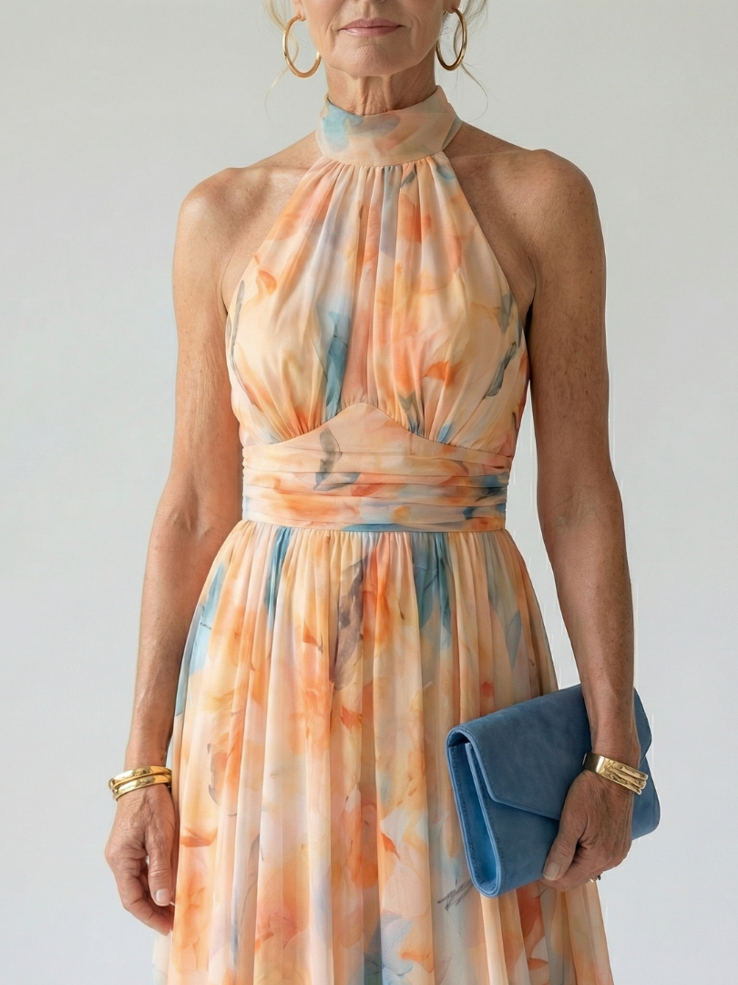 Cindy™ | Soft Halter Midi Dress