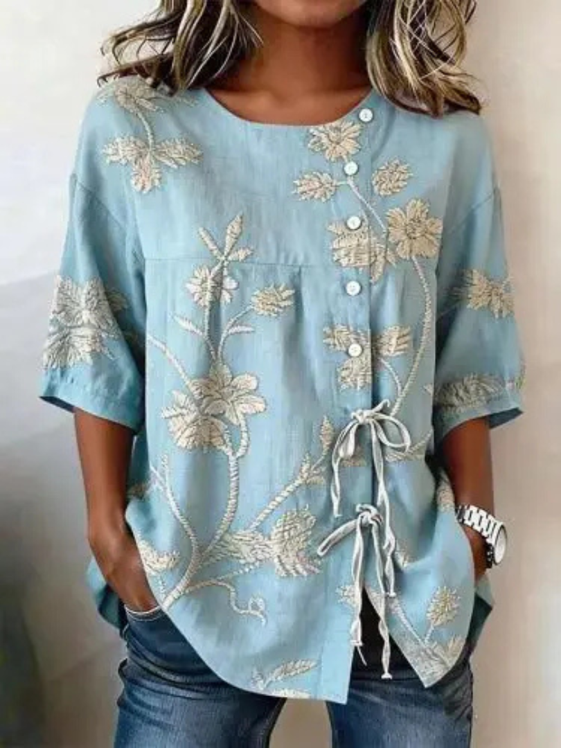 Amara™ | Elegant Floral Blouse