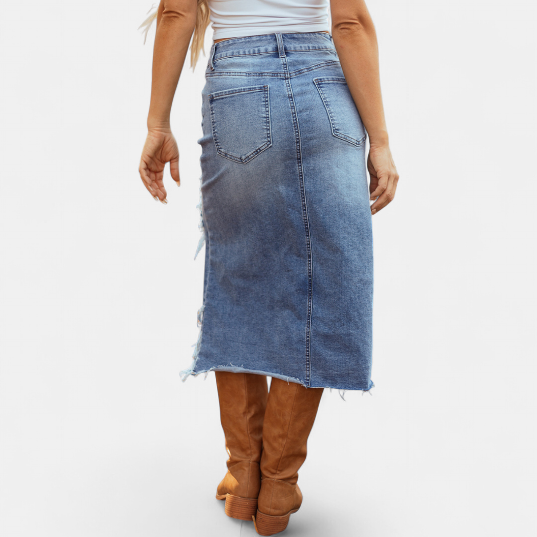 Blake™ | Relaxed High-Waist Denim Maxi Skirt