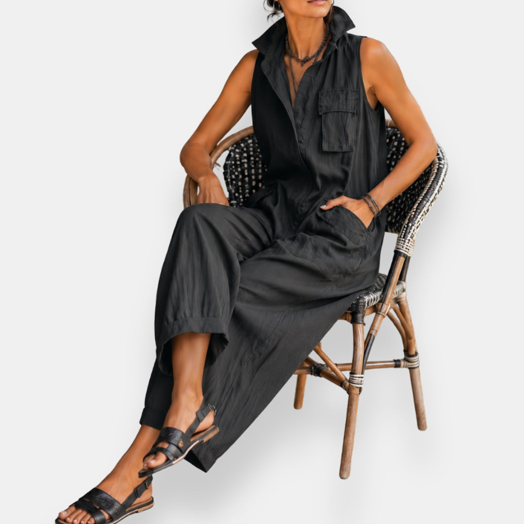 Peyton™ | Relaxed Utility Pocket Sleeveless Jumpsuit