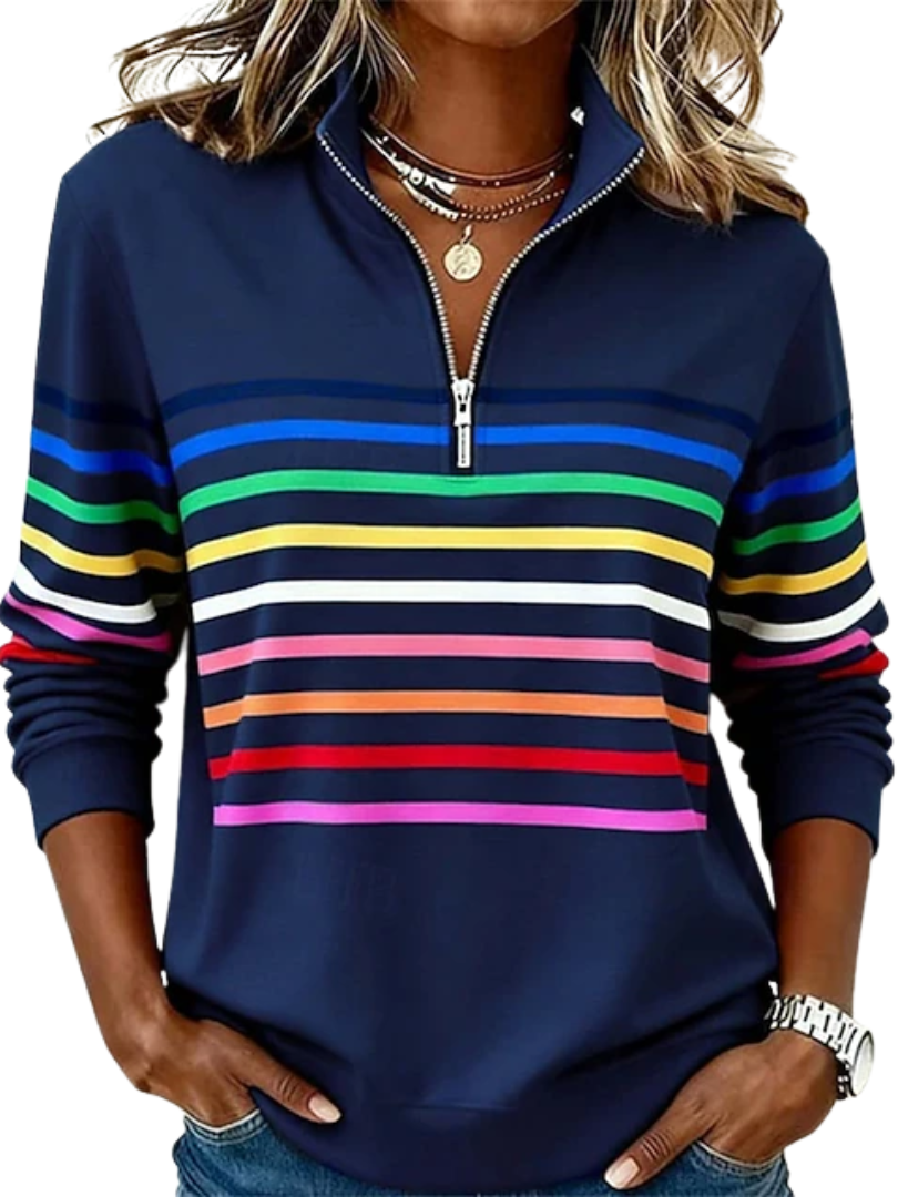Gennie™ | Relaxed V-Neck Zipper Women’s sweatshirt