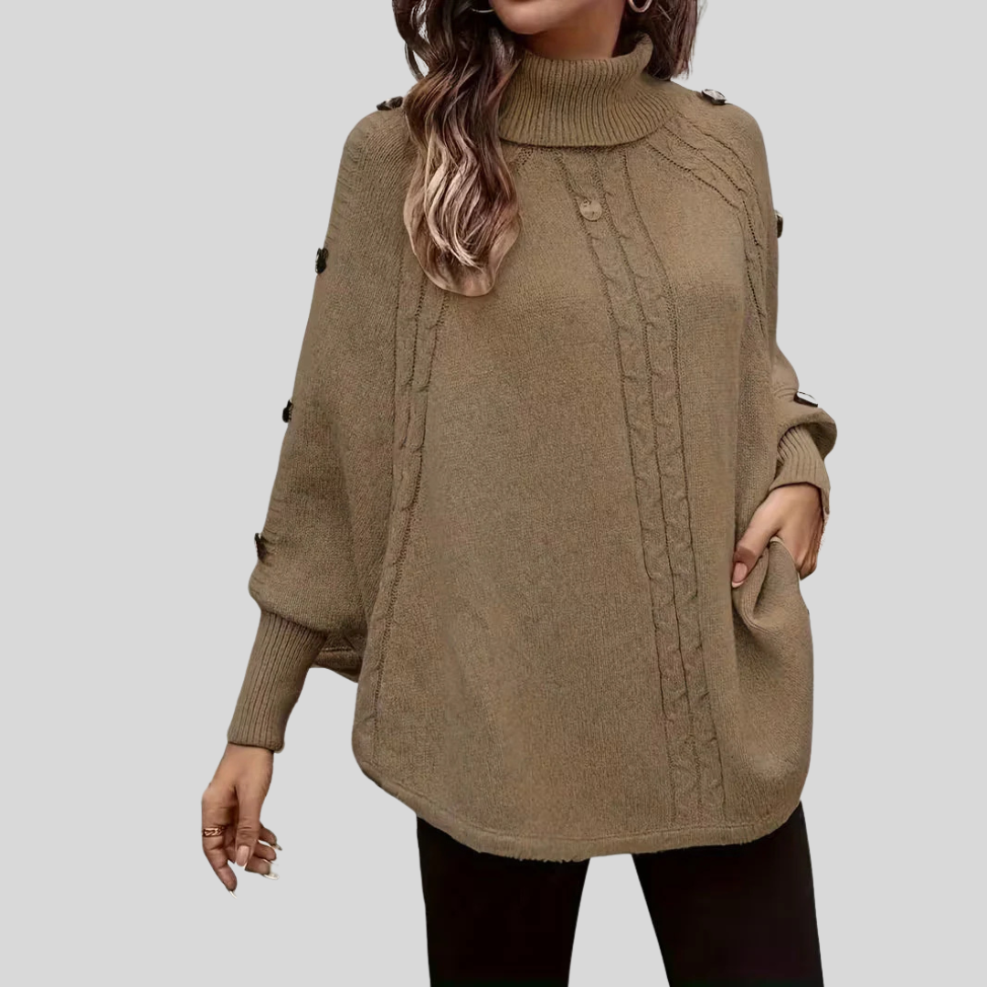 Norelle™ | High-Neck Cable-Knit Sweater