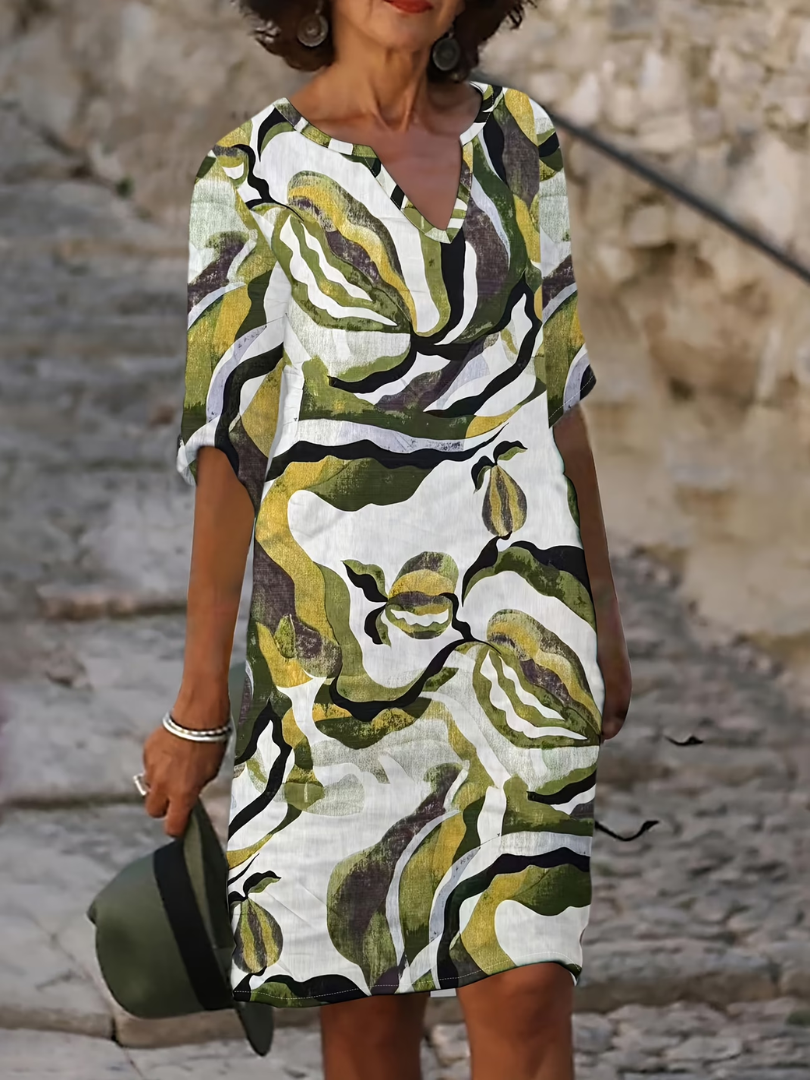 Nahla™ | Artistic Print Casual Everyday Dress