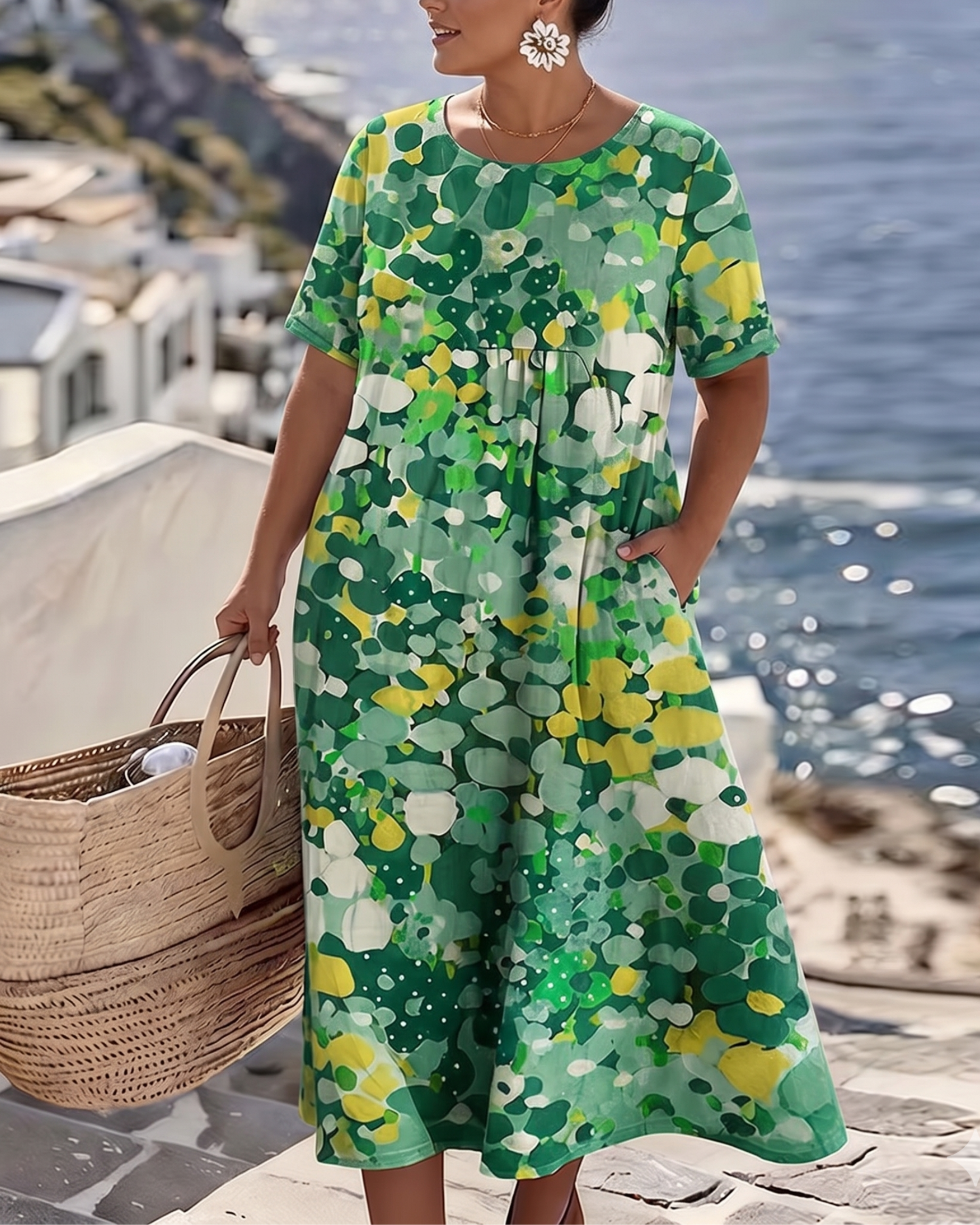 Elena™ | Elegant Floral Summer Midi Dress