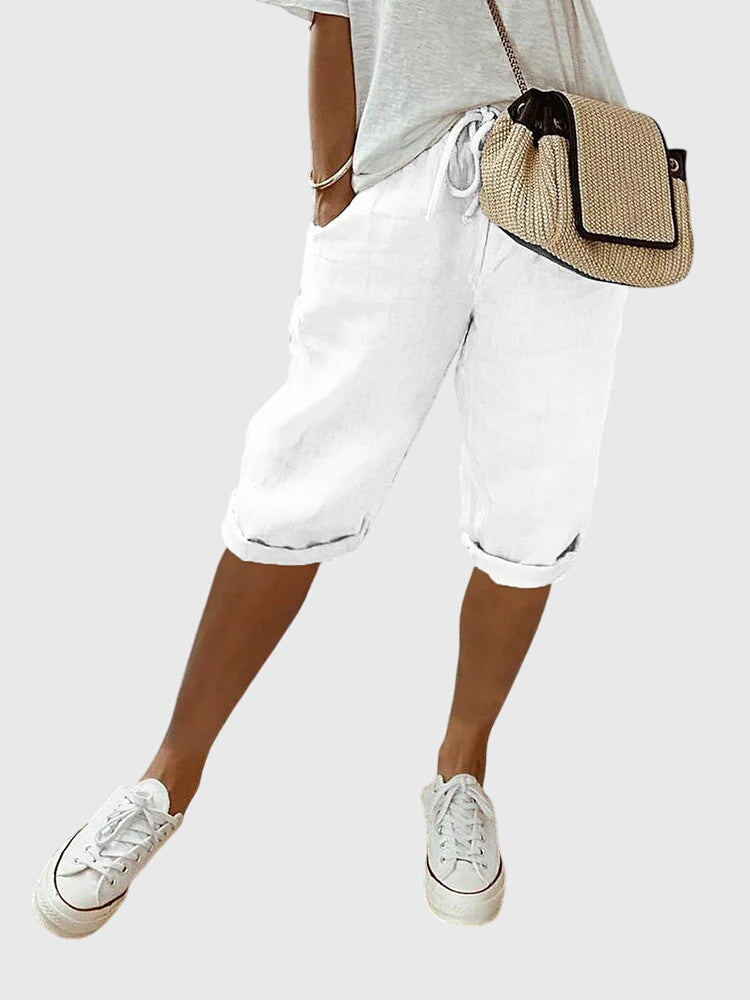Elinor | Relaxed Drawstring Capri Pants