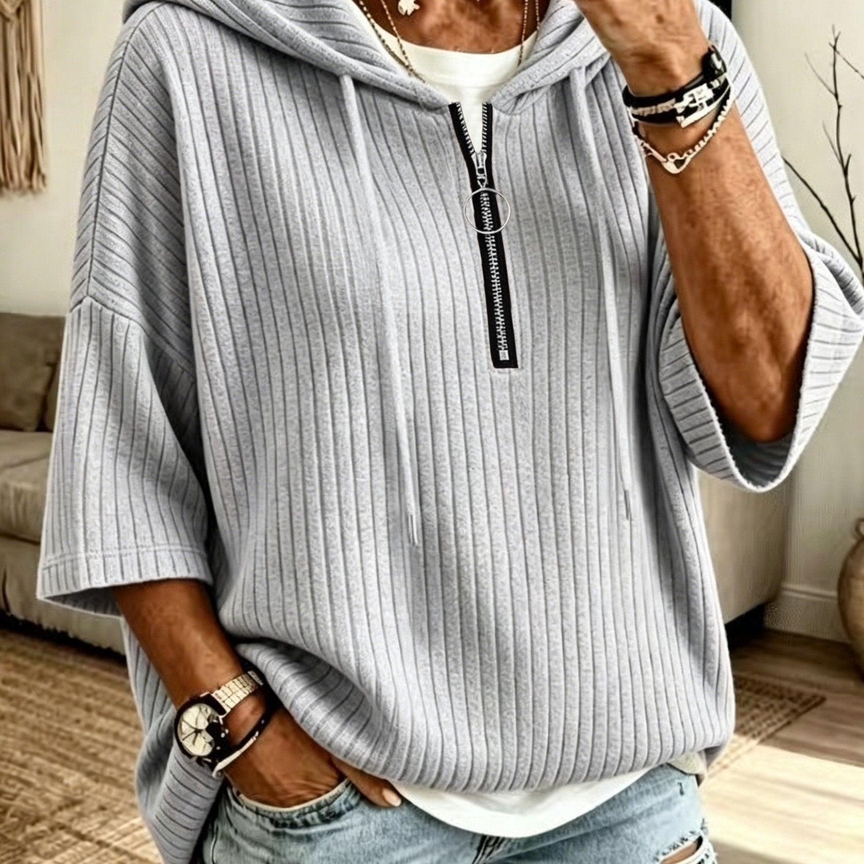 Scottie™ | Women's Elegant Ribbed Hoodie with Zipper