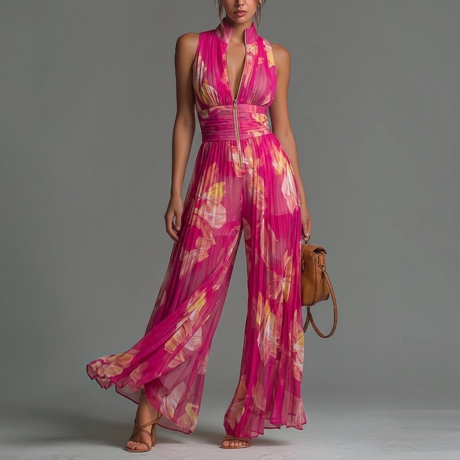 Emelda™ | Elegant Evening Pleated Jumpsuit