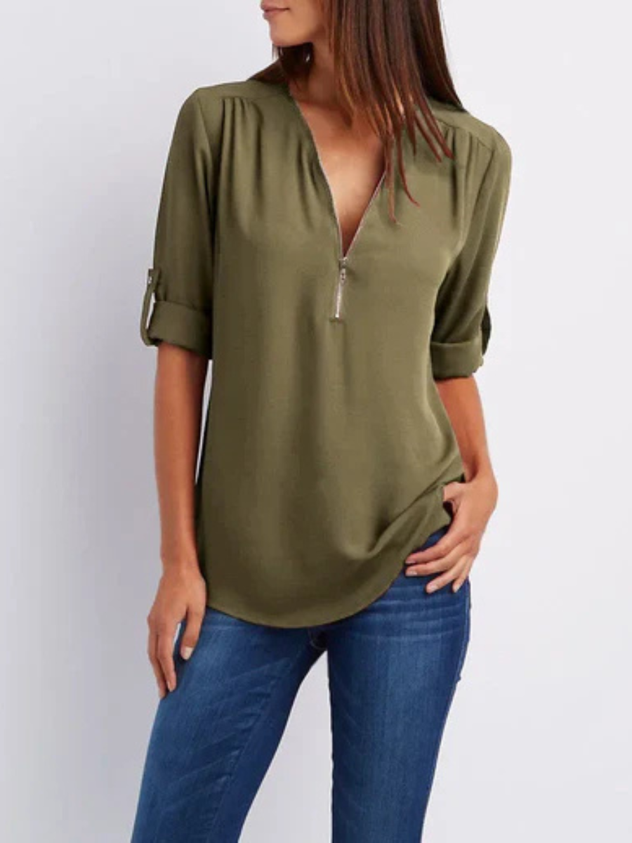 Mariana™ | Casual Everyday Zip Blouse