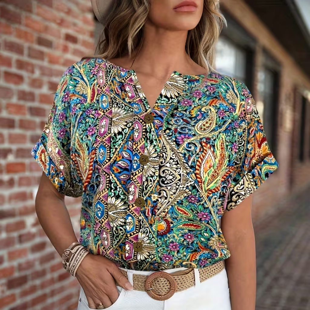 Marnie™ | Loose Fit Wrinkle-Free Floral Blouse