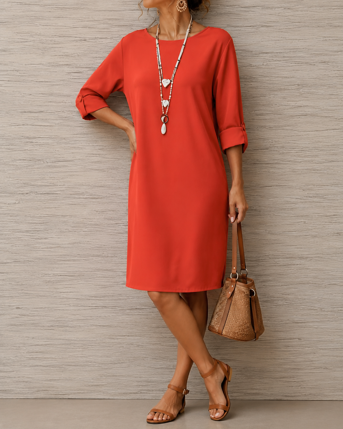 Everly™ | Tummy-Concealing Midi Dress