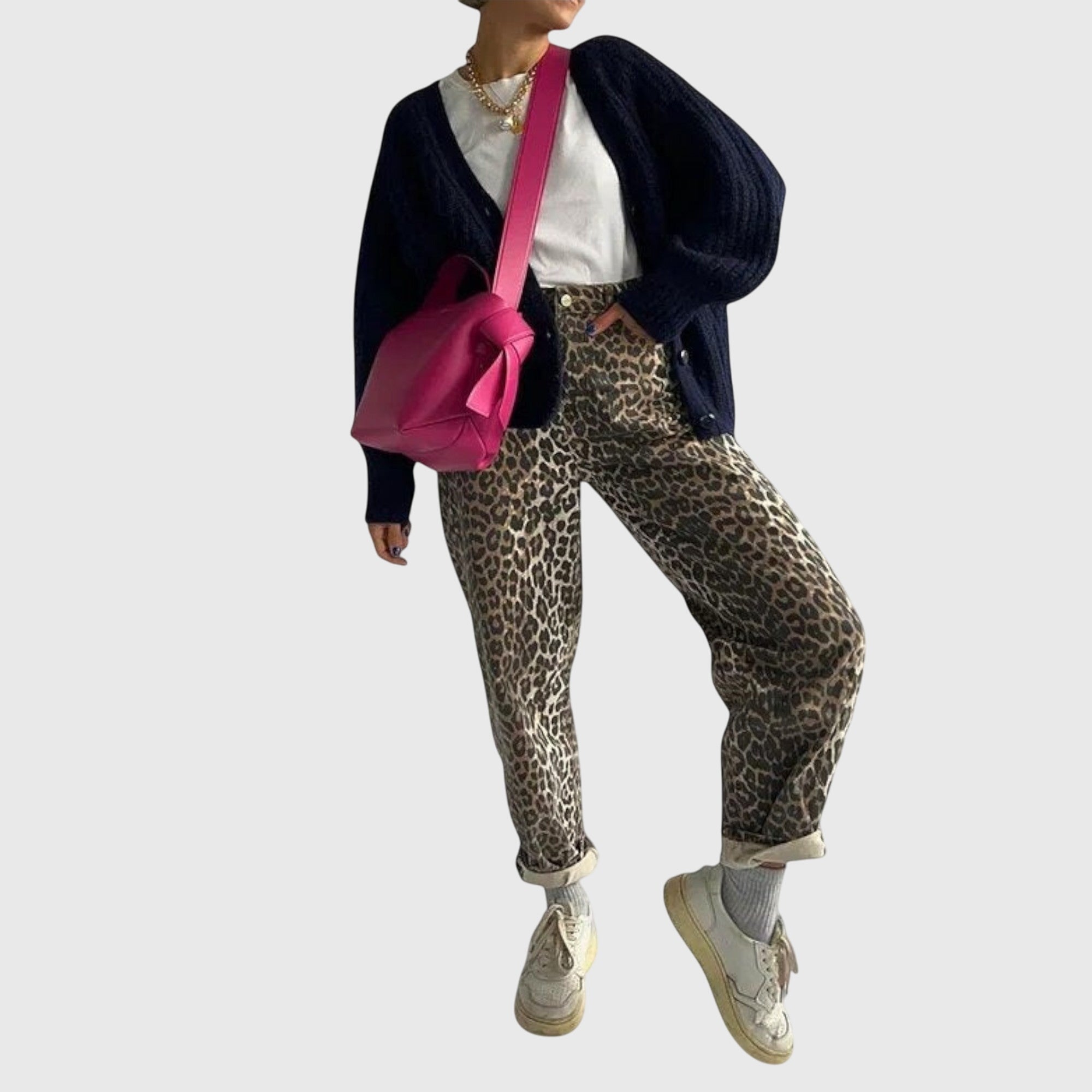 Margaret | Relaxed Animal-Print Jeans