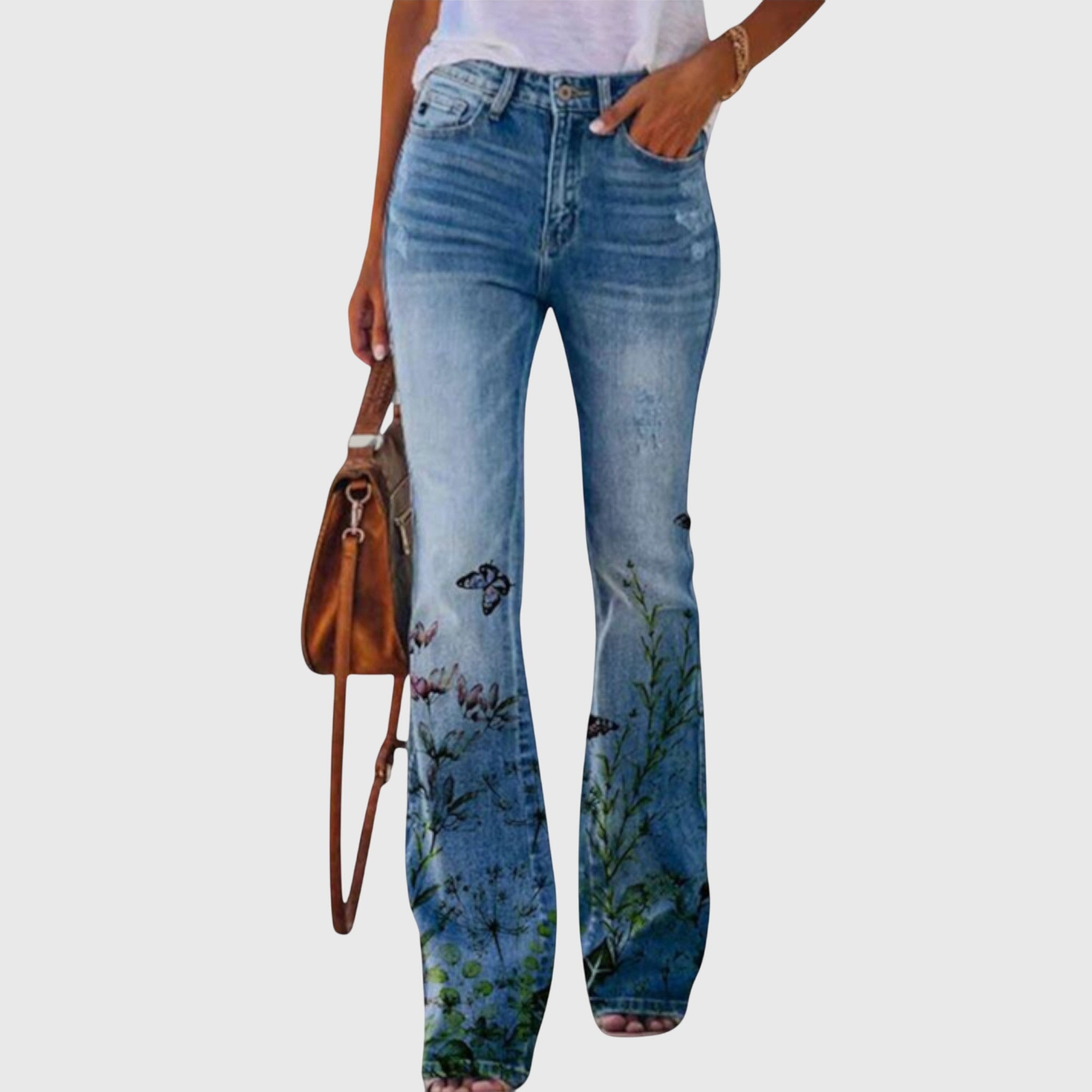 Isabelle | Blossom-Print Flared Pants