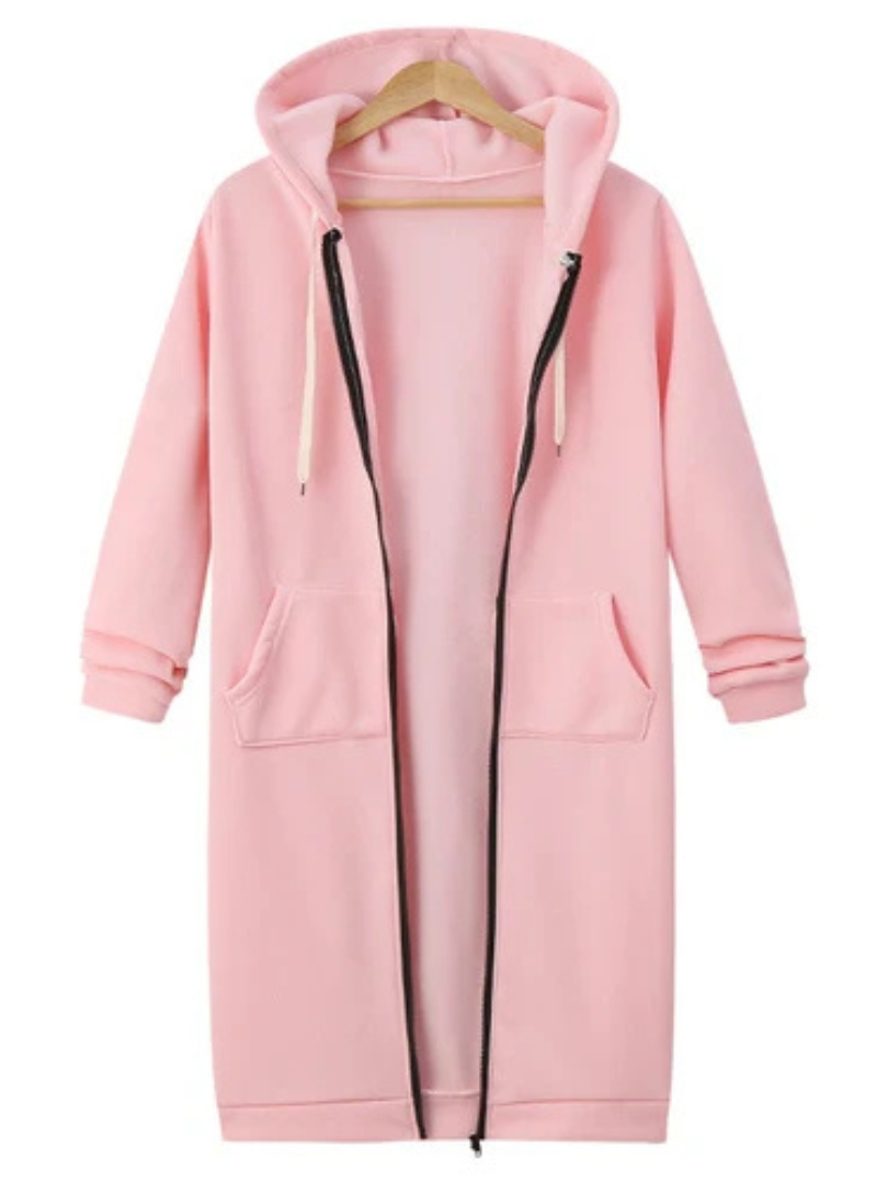 Evelina™ |  Relaxed Fit Long Zip Hoodie