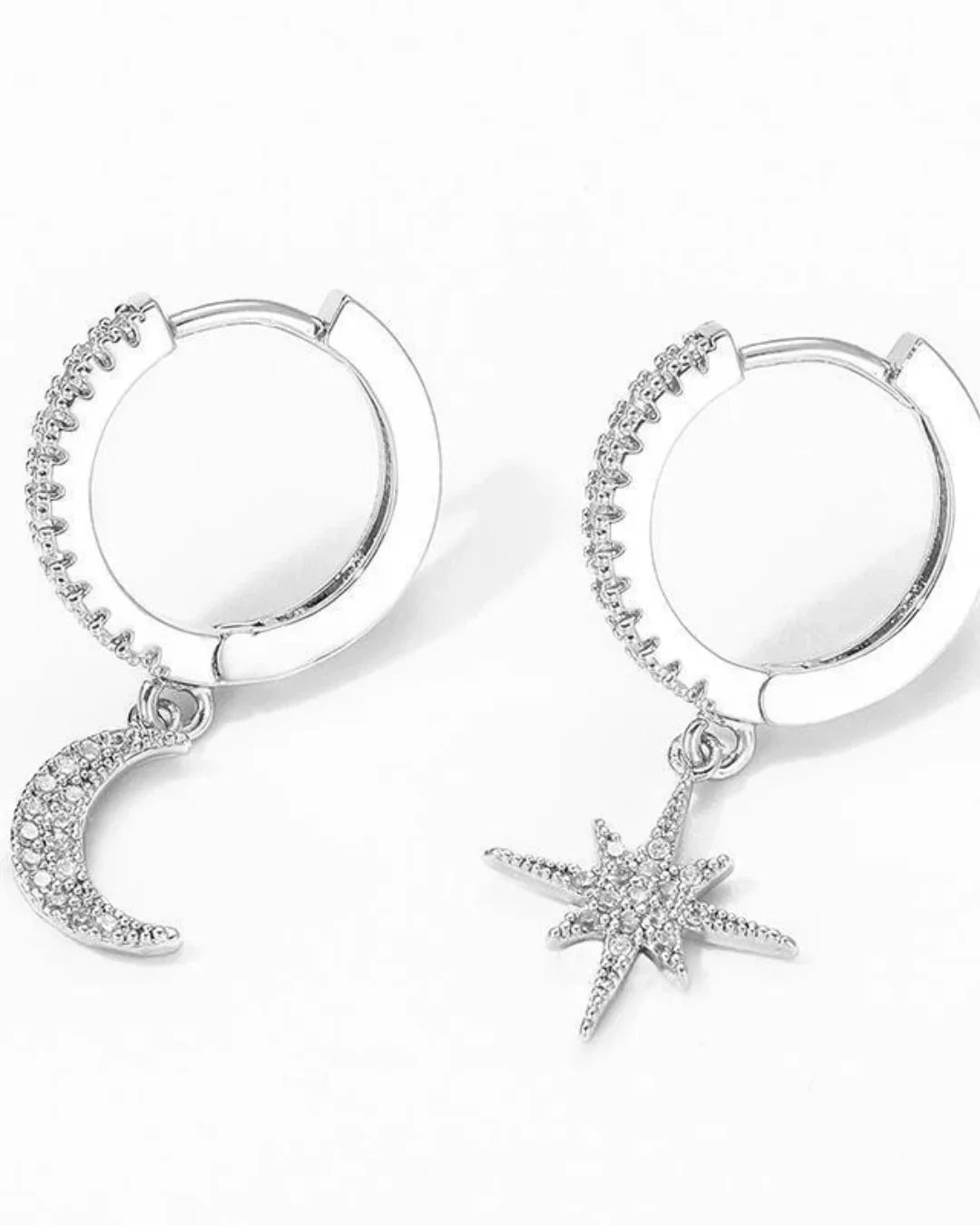 Zora | Sterling Silver Star Hoops