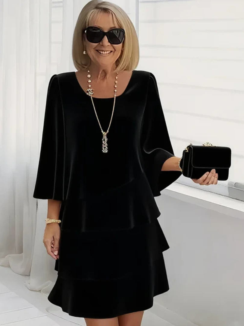 Linda™ | Elegant Ruffled Hem Dress