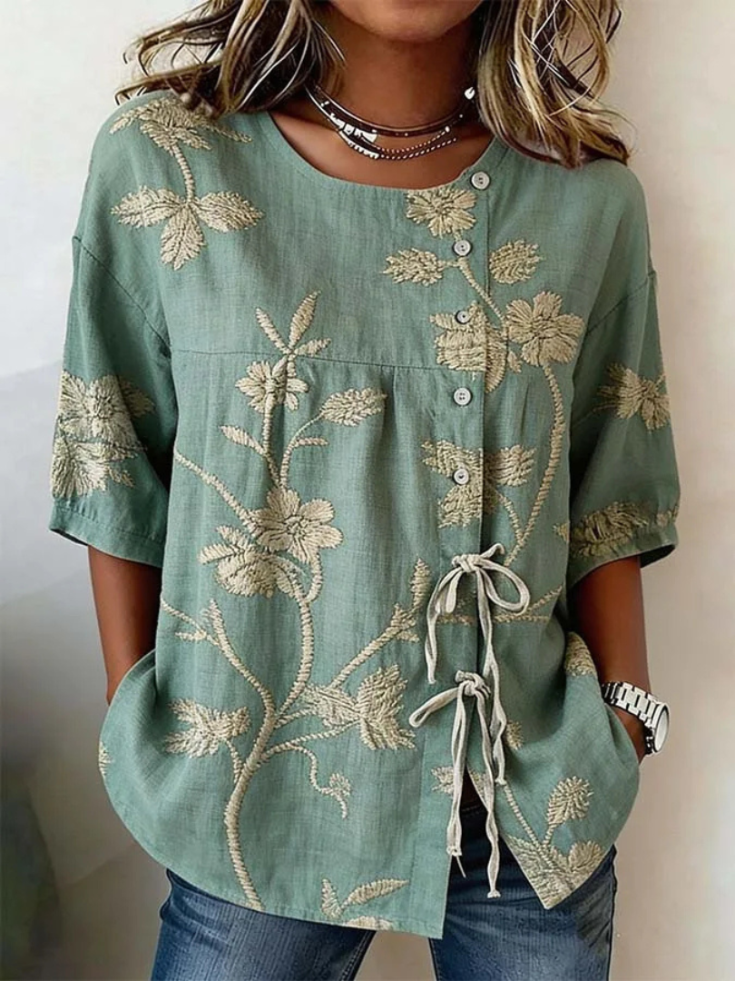 Amara™ | Elegant Floral Blouse