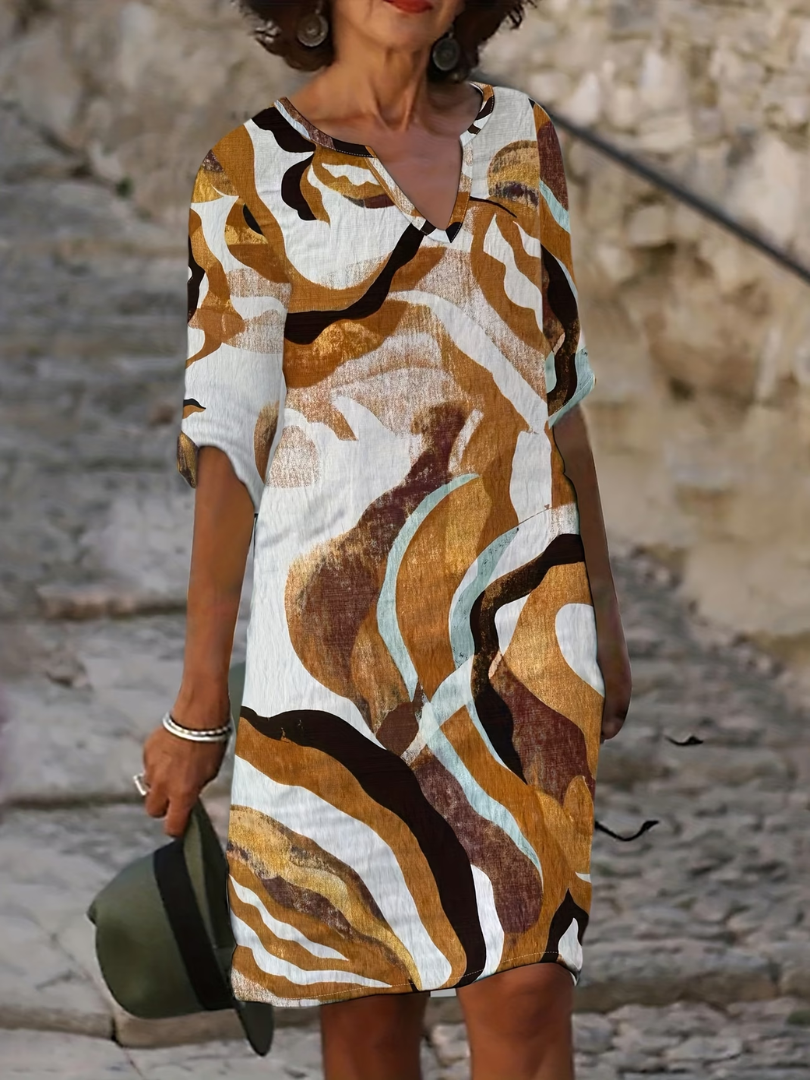 Nahla™ | Artistic Print Casual Everyday Dress