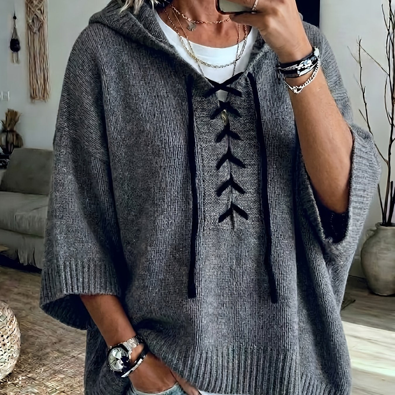 Glenda™ | Floral Batwing Hooded Cardigan