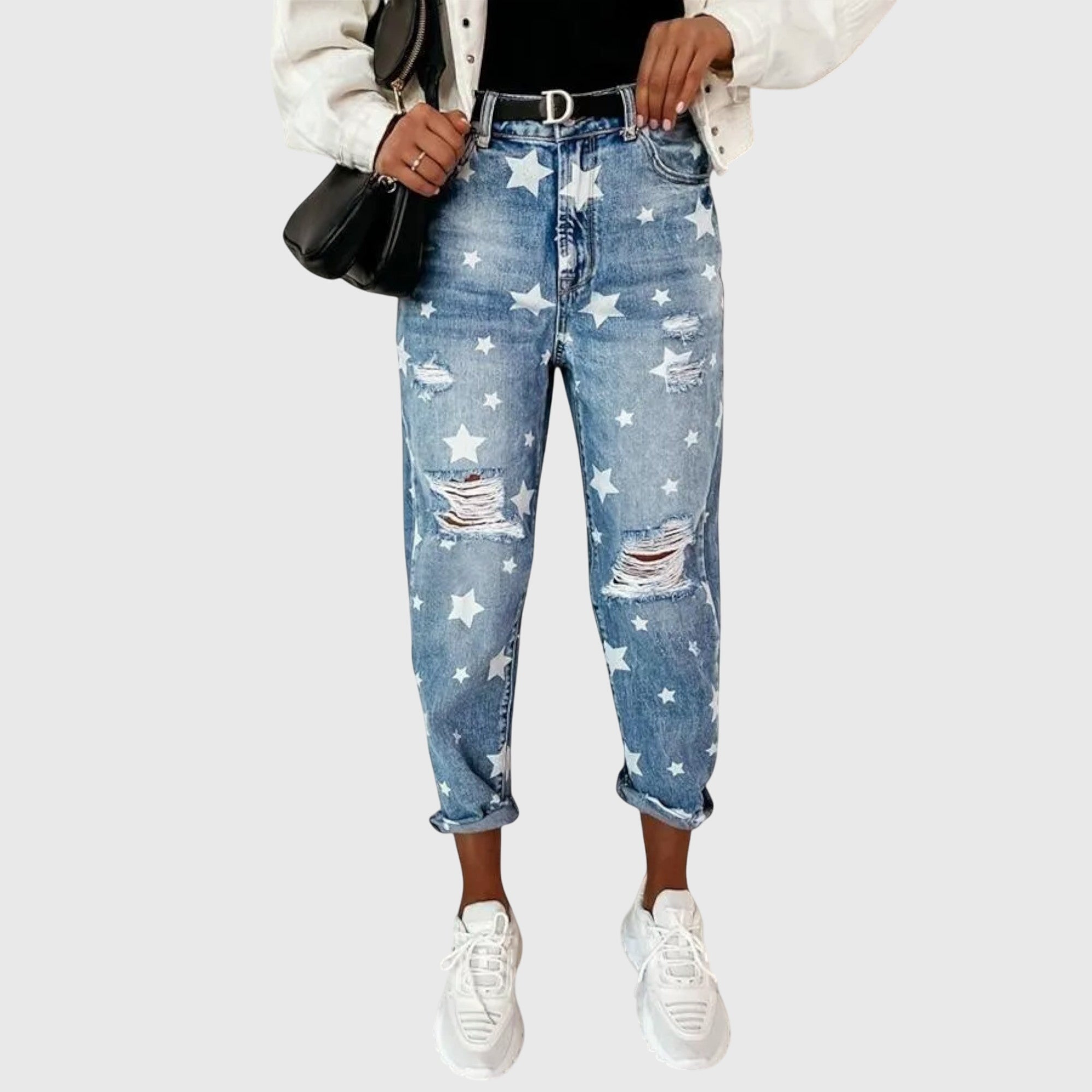 Elsie | Relaxed Star-Print Jeans
