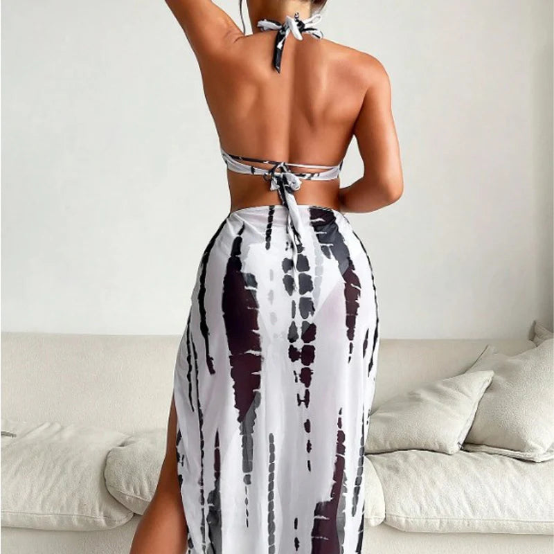 Elowyn™ | Tie-Dye Halter Swim Dress