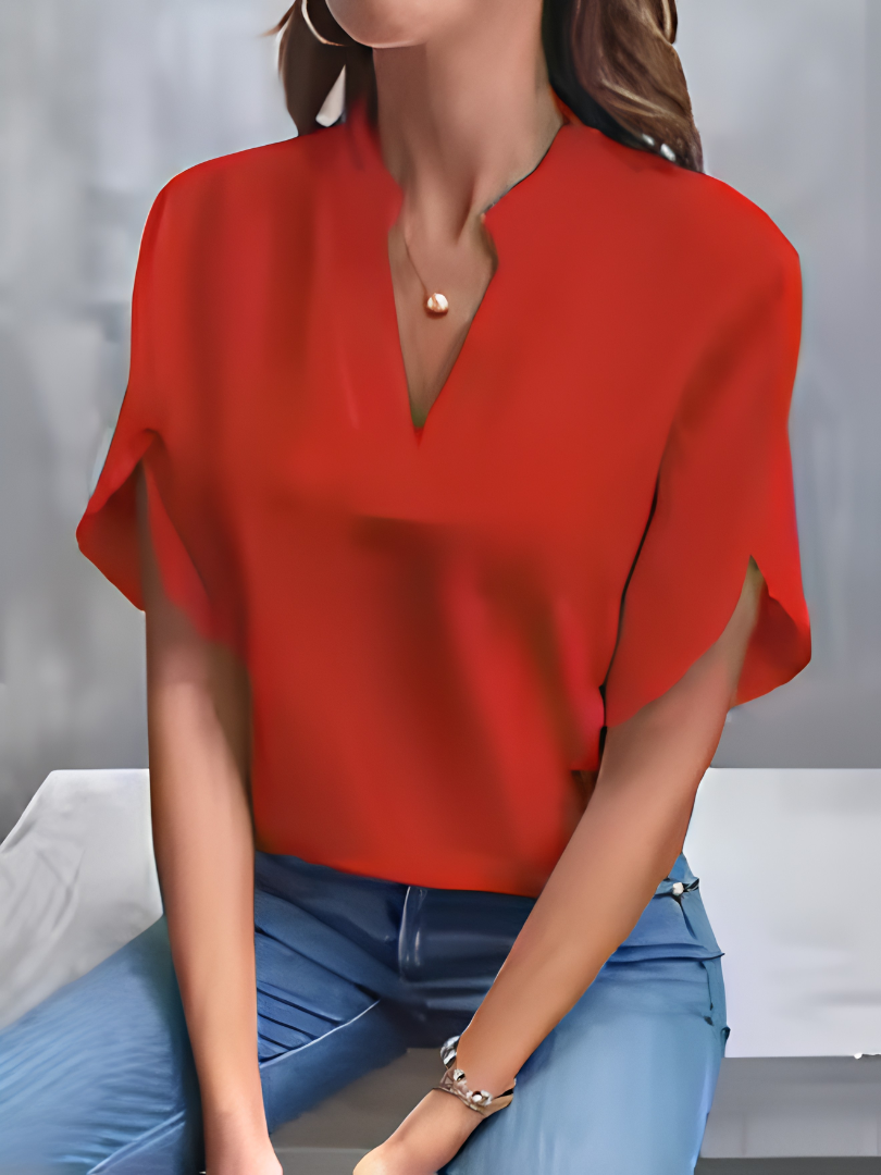 Margaux™ | Elegant Everyday V-Neck Blouse