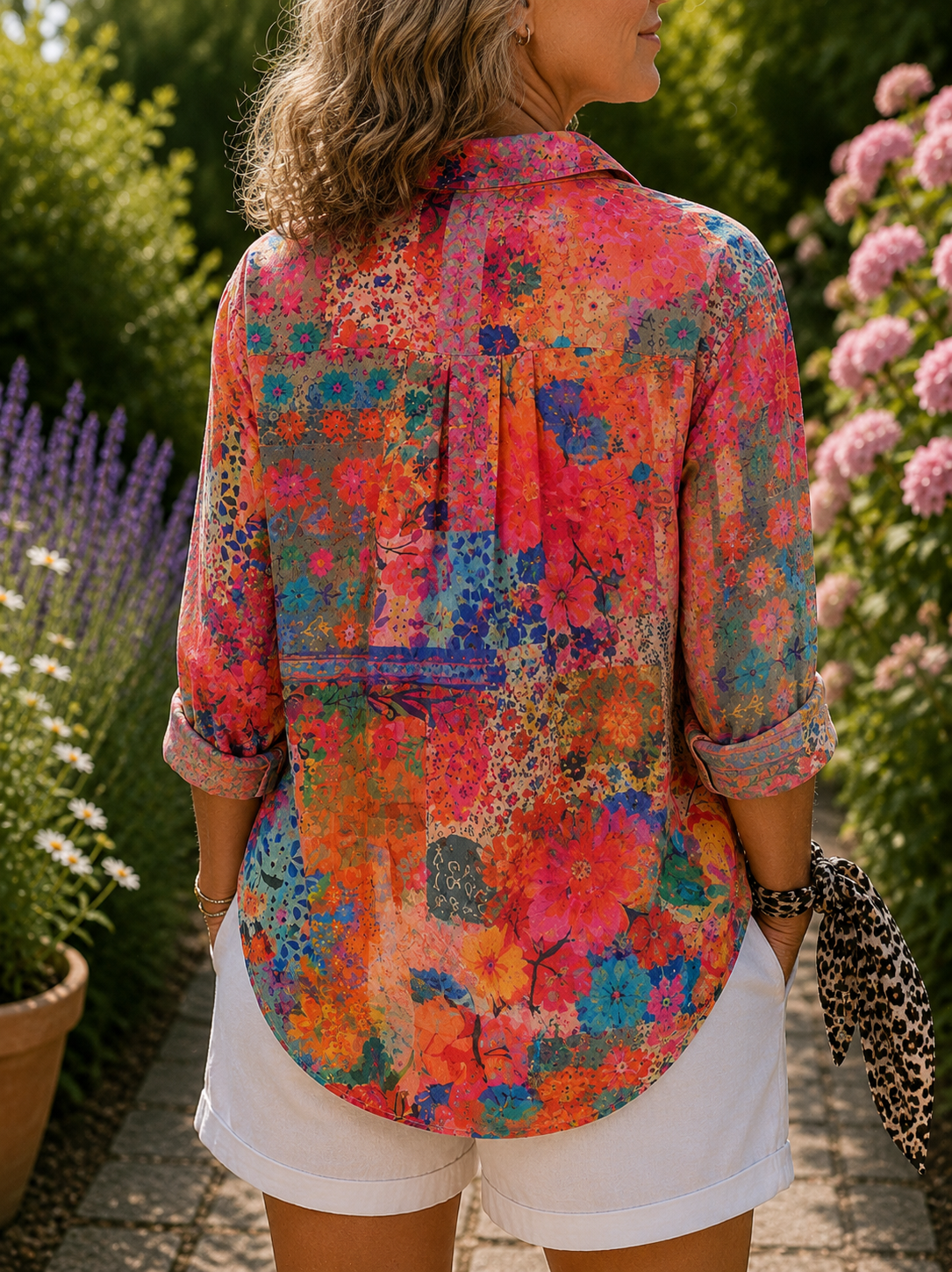 Anica | Vibrant Artistic Blouse with Button Closure