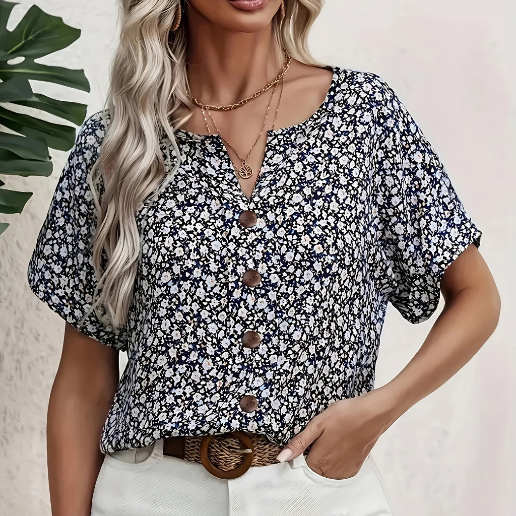Marnie™ | Loose Fit Wrinkle-Free Floral Blouse