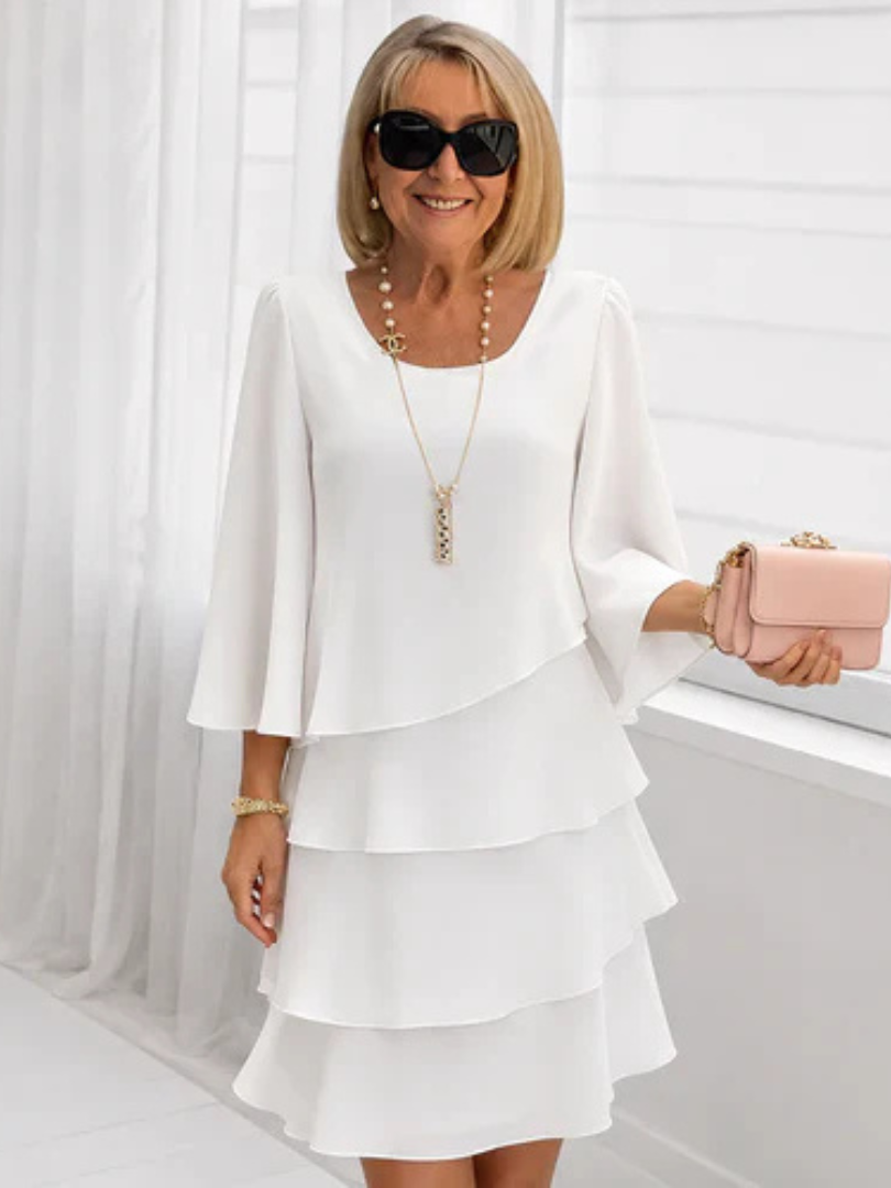 Linda™ | Elegant Ruffled Hem Dress