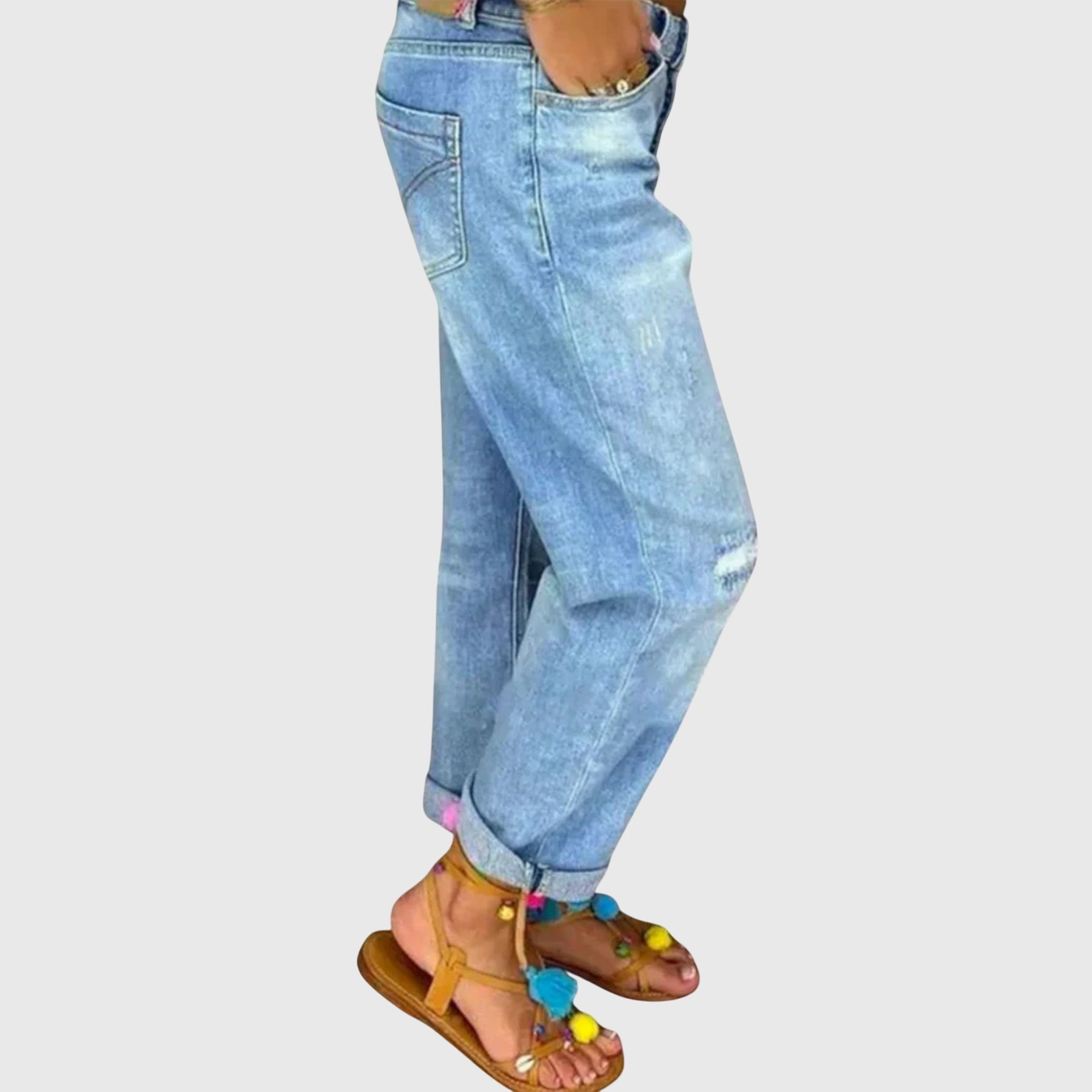 Heather | Relaxed Button-Front Jeans