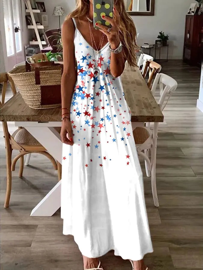 Women's  Vintage Flag Print Dress