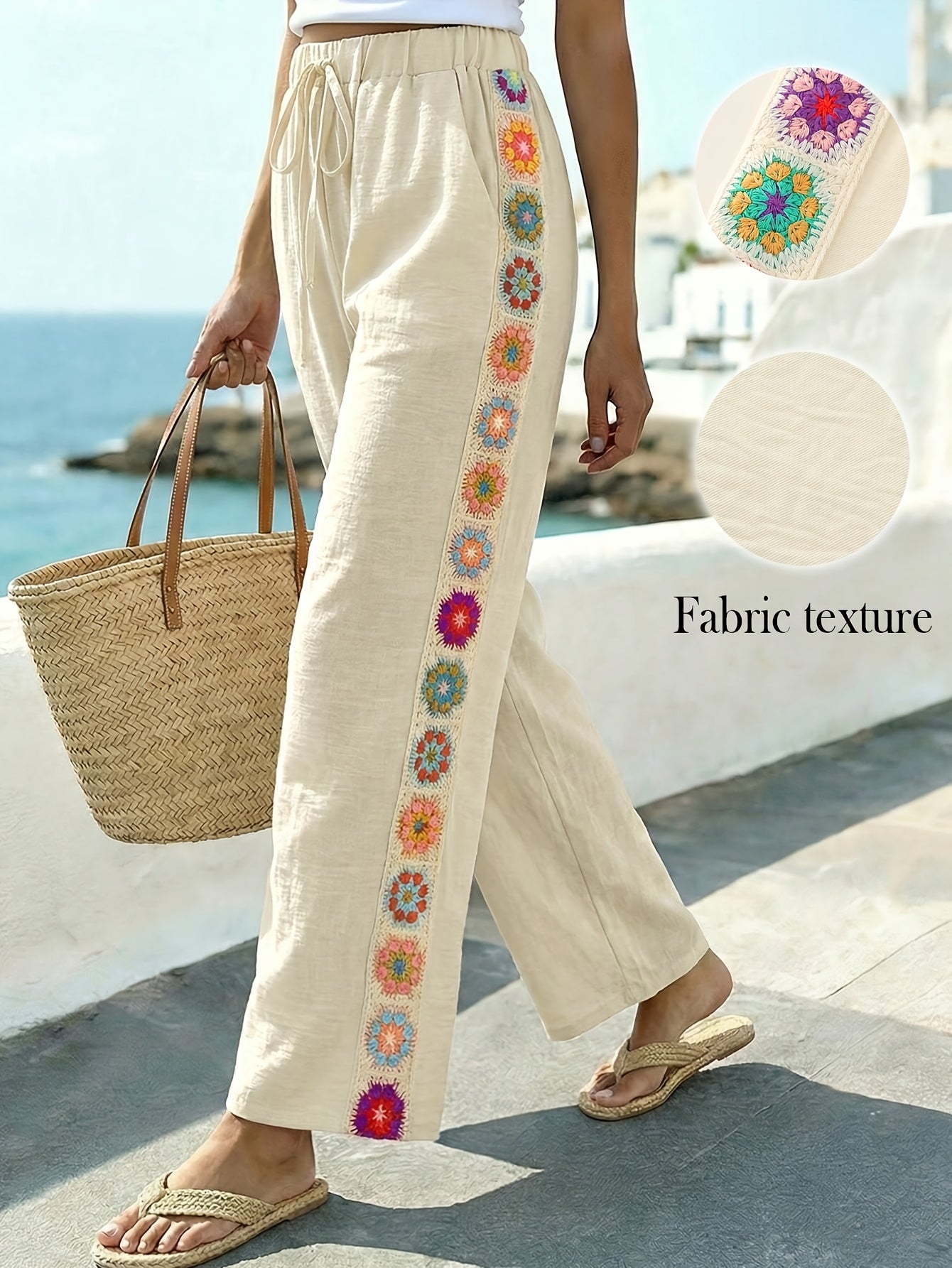 Signature Lily & Lune™ | Coastal Crochet Trousers