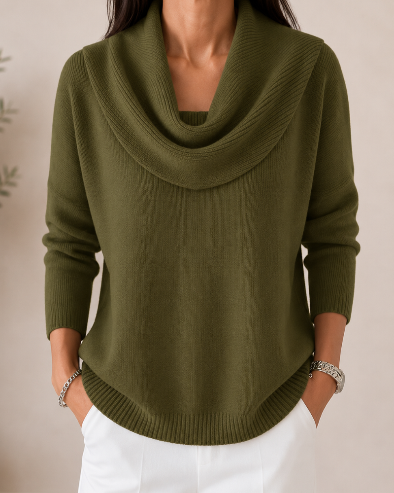Caralina™ | Elegant Cowl Neck Knit Jumper