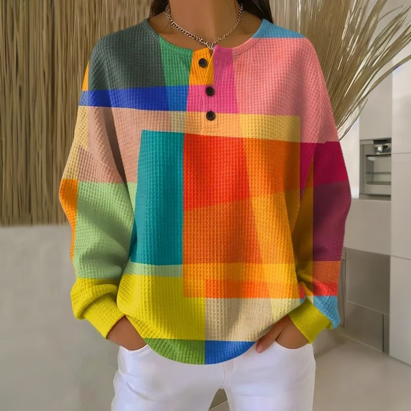 Olivia | Colorblock Button Detail Sweater