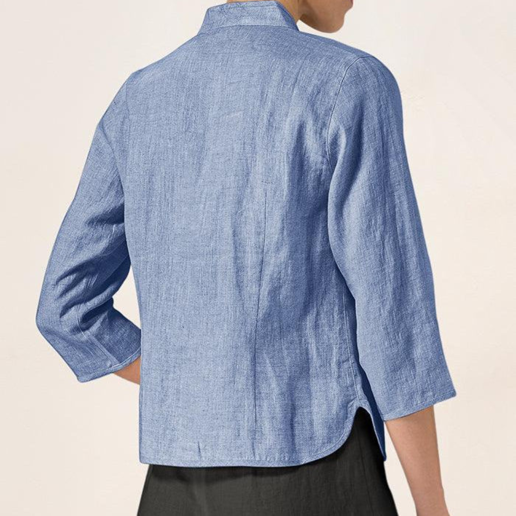 Riley™ | Linen Hand Button Fitted Jacket