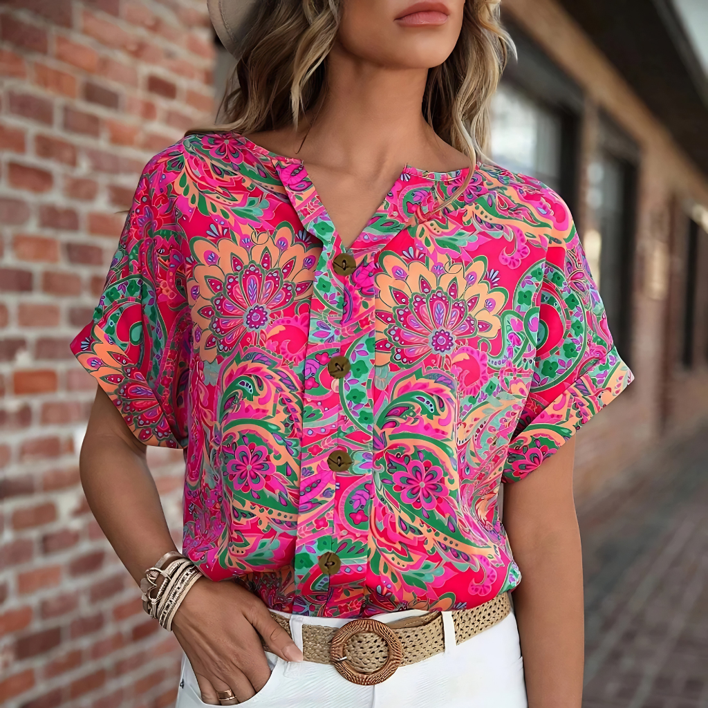 Marnie™ | Loose Fit Wrinkle-Free Floral Blouse
