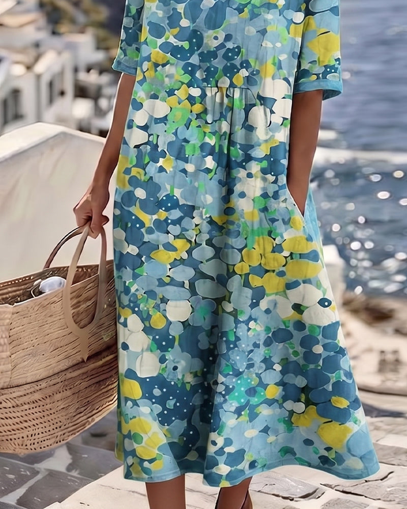 Elena™ | Elegant Floral Summer Midi Dress
