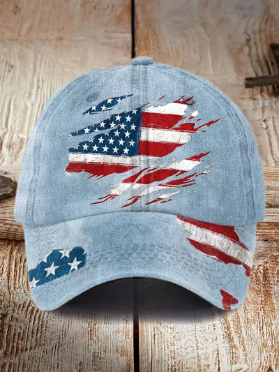 Unisex Independence Day Retro Flag Design Print Hat