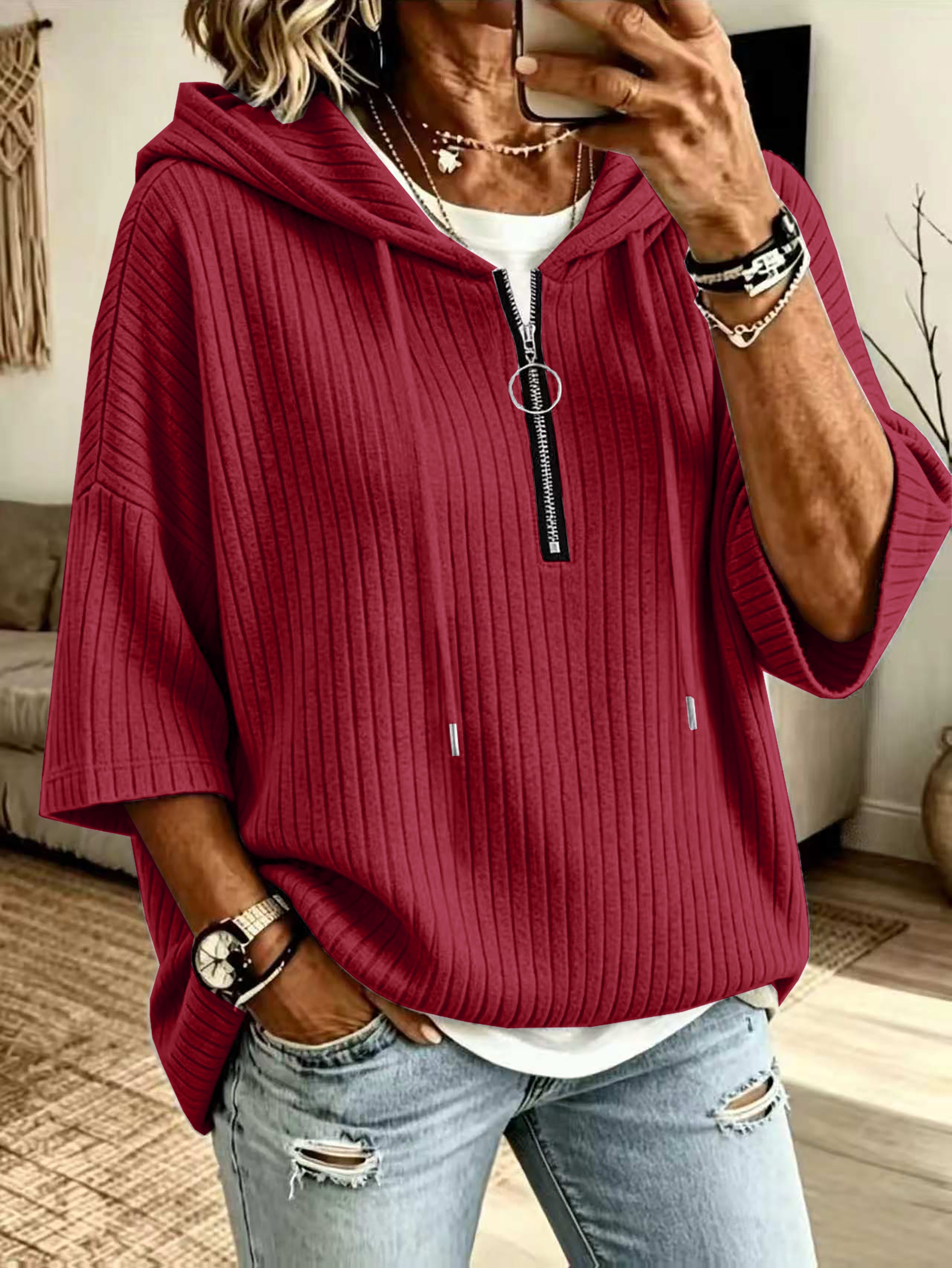 Scottie™ | Women's Elegant Ribbed Hoodie with Zipper