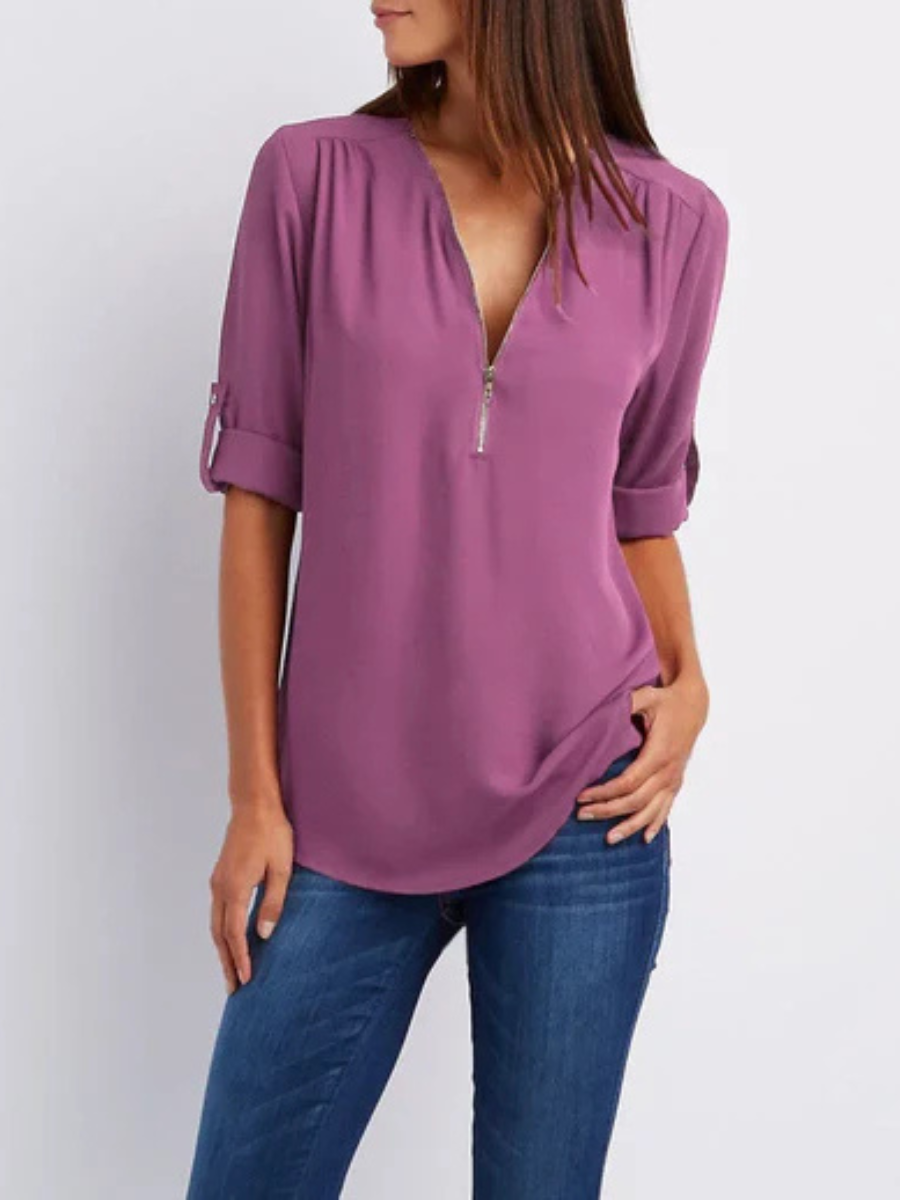 Mariana™ | Casual Everyday Zip Blouse